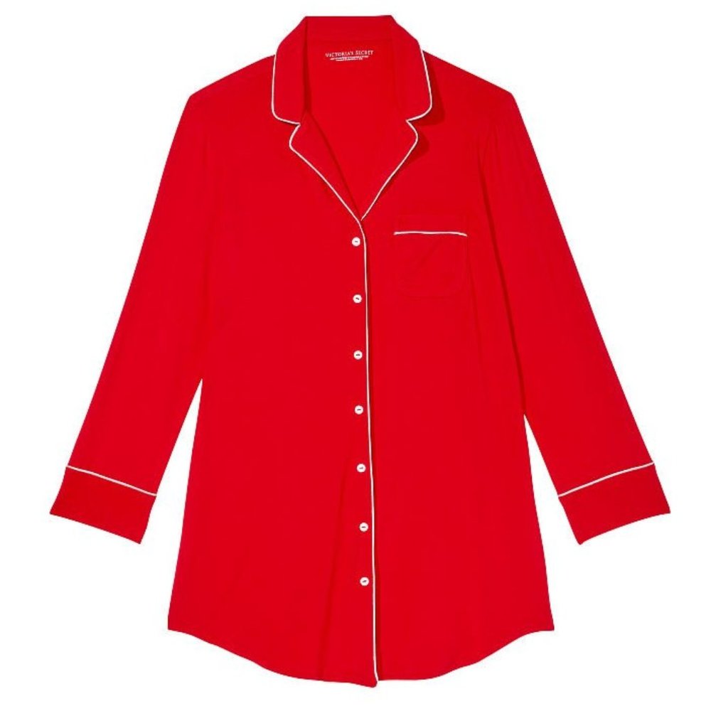 VS XL Modal Sleepshirt Lipstick Red Super Comfy Nightgown Pajamas PJ So Cute NWT - Picture 6 of 8